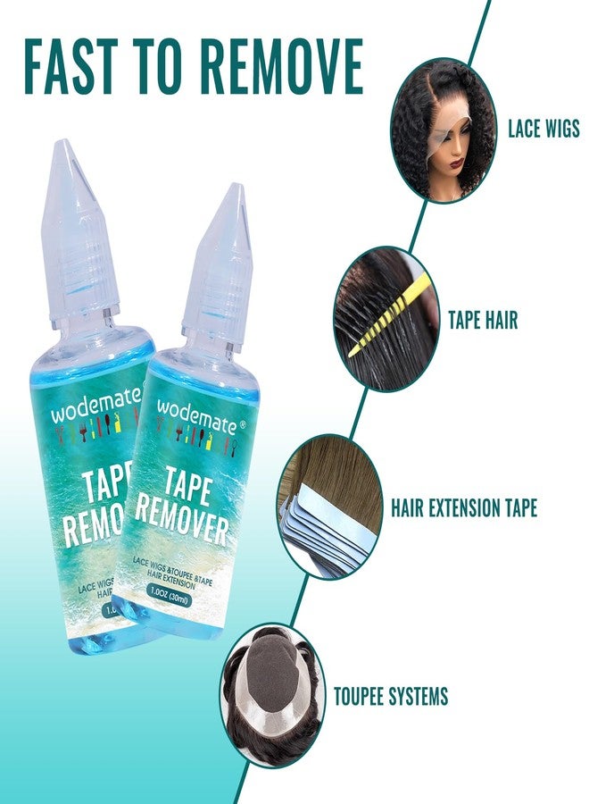 wodemate Tape in Extension Remover, Fast Acting Hair Extensions Adhesive Remover & Hair Glue Remover, Lace Wig Glue Remover, Quick Dissolve Formula, Gentle on Skin, 30ml - Image 4